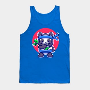 Cute Ninja Panda Cartoon Tank Top